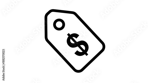 Dollar Price Tag Label Icon Graphic.