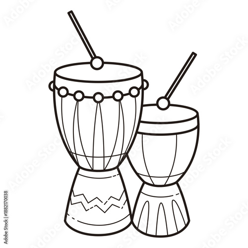 Kwanzaa symbols drums stroke