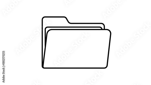 Folder Icon Simple Line Art Design.