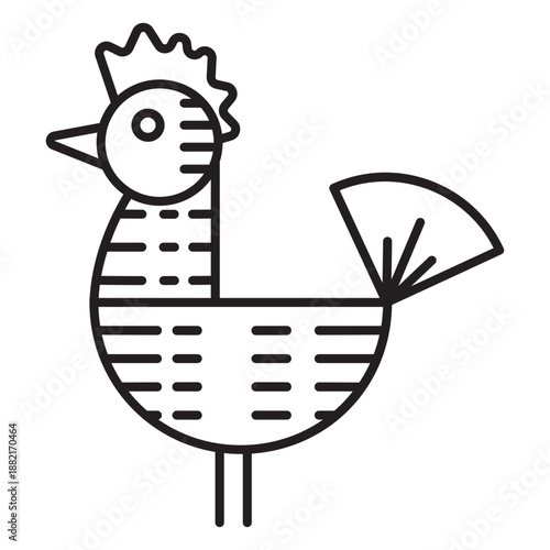 Farm rooster wind vane icon