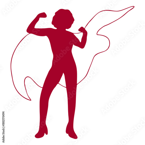 Posing bicep supergirl stroke red