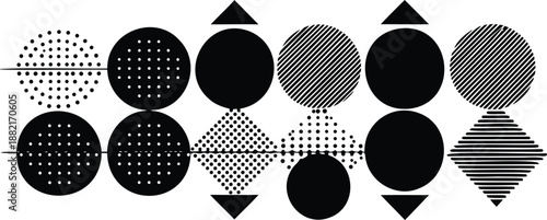 Shapes and dots pattern with vector file