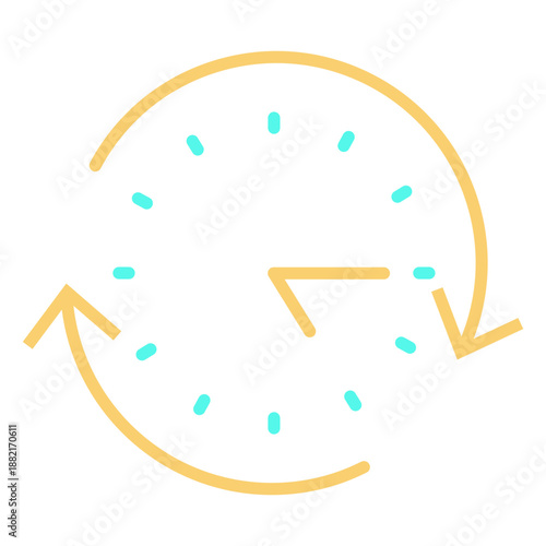 Circular arrows analog clock stroke icon