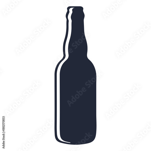 Long neck beer bottle silhouette