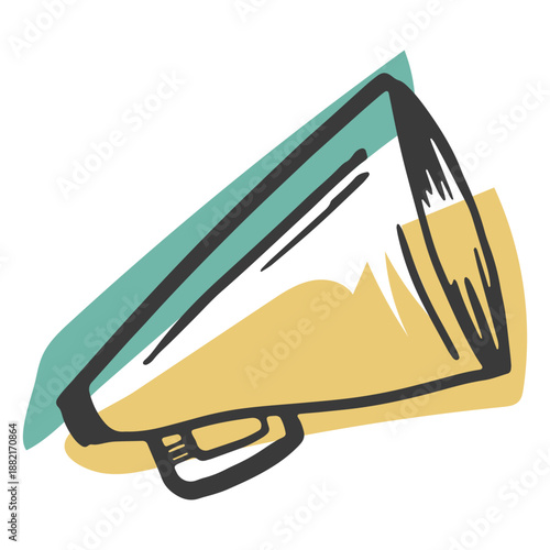 Megaphone colored filming element