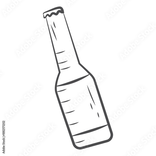 Hand drawn beer bottle
