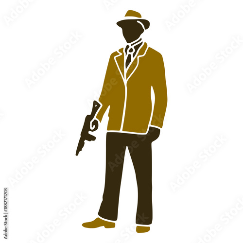 Gangster retro blazer gun lowered