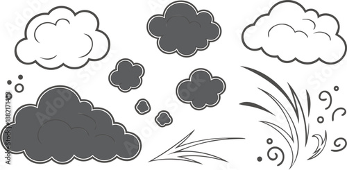 Various gray clouds, weather, nature