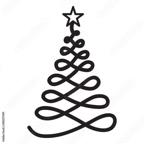 Christmas tree curl swirl flat