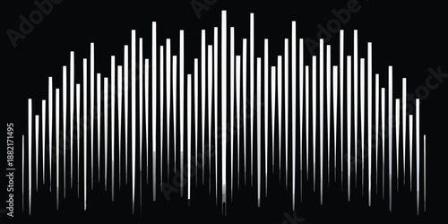 White sound wave on black background