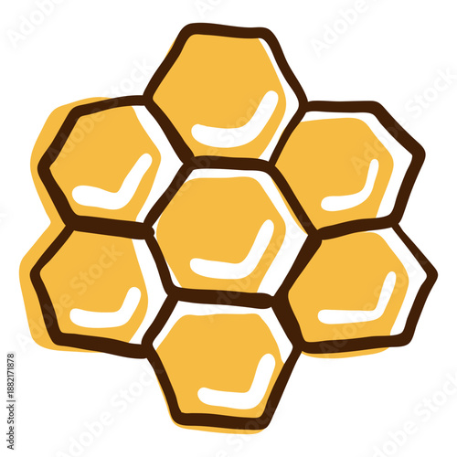 Honeycomb highlights hand drawn