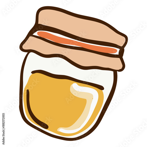 Honey jar hand drawn