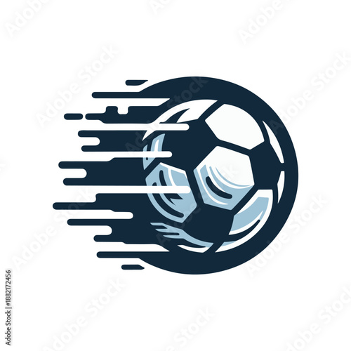A dynamic illustration of a soccer ball in motion, capturing the thrill of the game
