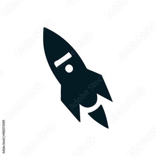 A sleek rocket launching into the sky, symbolizing innovation and exploration, with clouds in the background