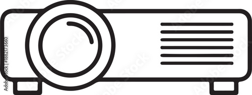 A line drawing of a projector
