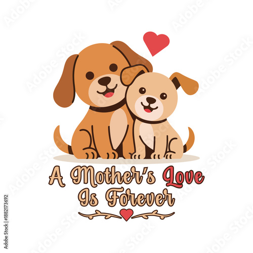 Mother Dog And Puppy Love T Shirt Design