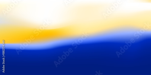 Blue yellow and white blurred gradient bright blending abstract background. Modern vector design