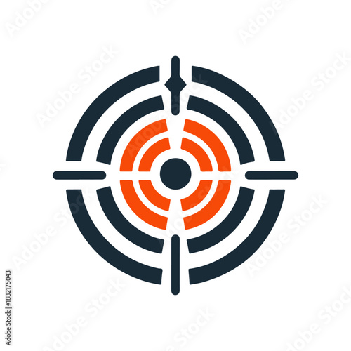 Circular target illustration featuring concentric rings in vibrant colors, symbolizing focus and precision