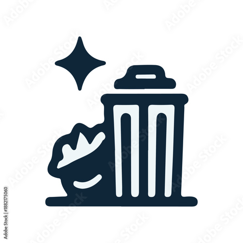 Clean trash can next to a fresh cabbage, symbolizing waste reduction and sustainability efforts