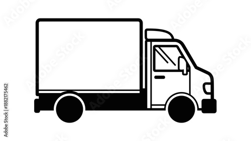 Delivery Truck Vehicle Transport Logistics Icon.