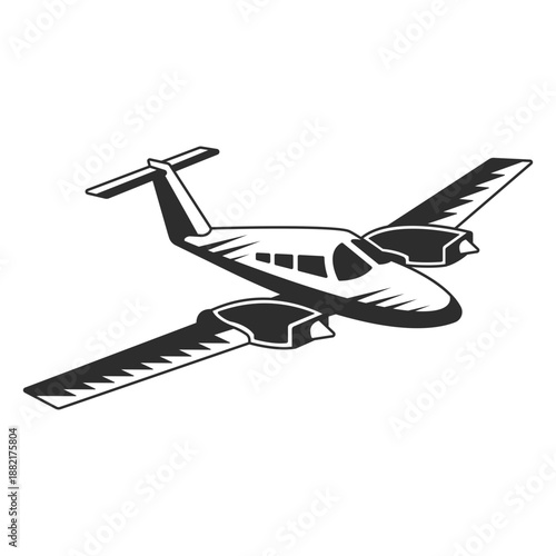 Vintage jet plane black and white