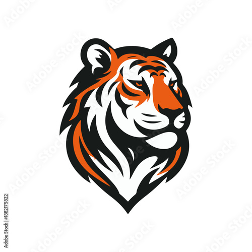 Detailed illustration of a tiger's head showcasing its fierce expression and vibrant colors