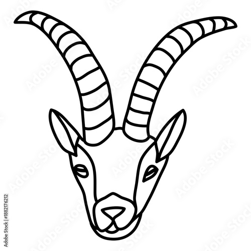 Capricorn zodiac sign element stroke