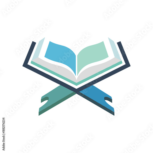 Open book with ribbon