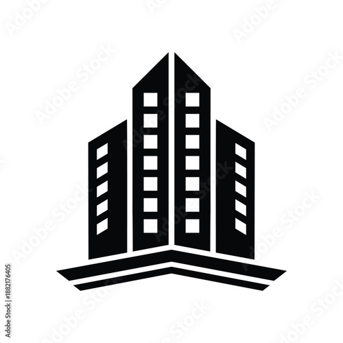 Apartment Building Logo Icon Vector Illustration
