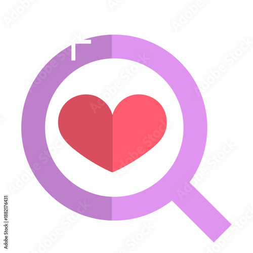 Pink magnifying glass icon