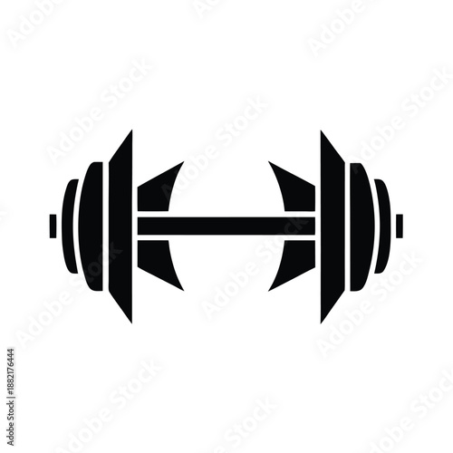 Barbell Logo Icon Vector Illustration