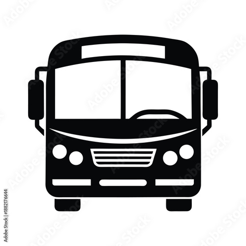 Bus Front Logo Icon Vector Illustration