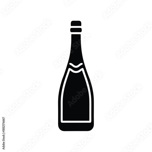 Champagne Bottle Logo Icon Vector Illustration