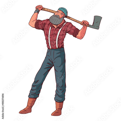Posing lumberjack character