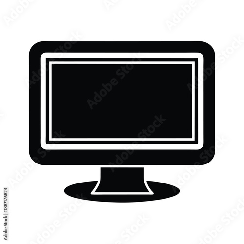 Computer Monitor Logo Icon Vector Illustration