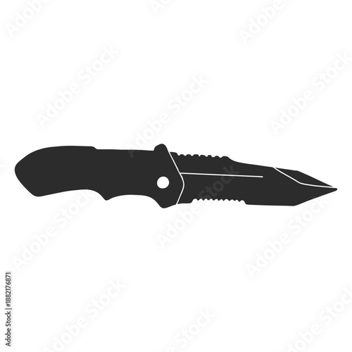 Knife camping silhouette
