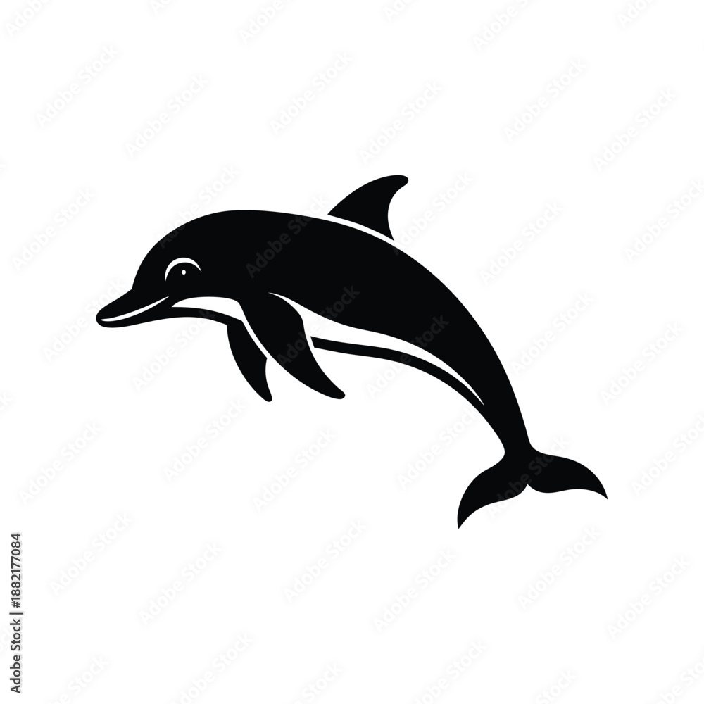 Obraz premium Dolphin Jump Logo Icon Vector Illustration