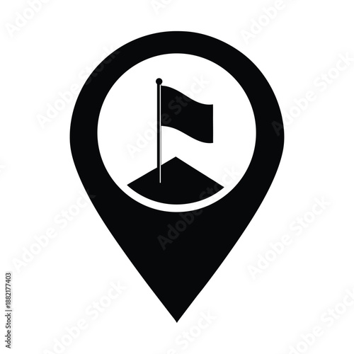 Flag Location Icon Vector Illustration