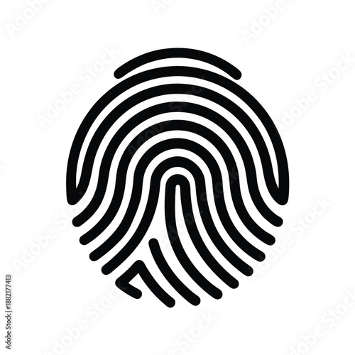 Fingerprint Scan Logo Icon Vector Illustration