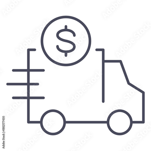 Truck with money icon