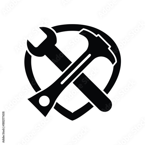 Hammer And Wrench Logo Icon Vector Illustration