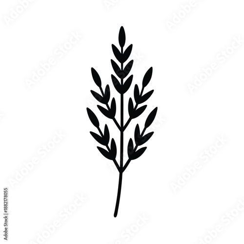 Lavender Sprig Logo Icon Vector Illustration