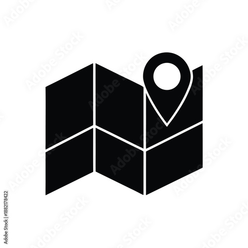 Map Folded Logo Icon Vector Illustration
