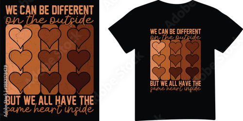 Diverse heart t shirt design for everyone