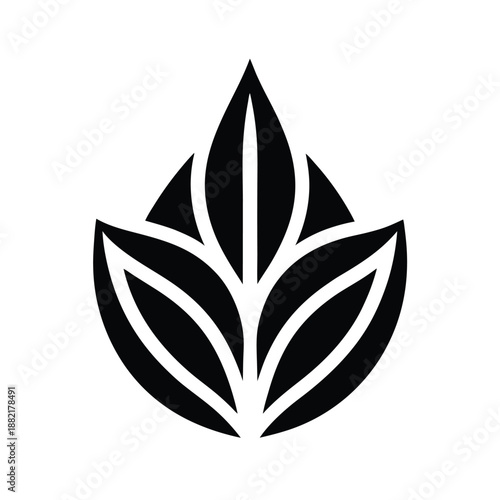Minimalist Abstract Leaf Or Seed Pattern Icon Vector Illustration