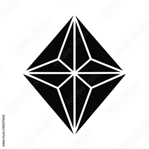 Minimalist Diamond Shaped Star Icon Vector Illustration