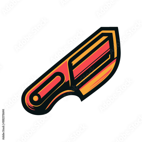 Vibrant illustration of a utility knife showcasing intricate design and colors, ideal for creative projects