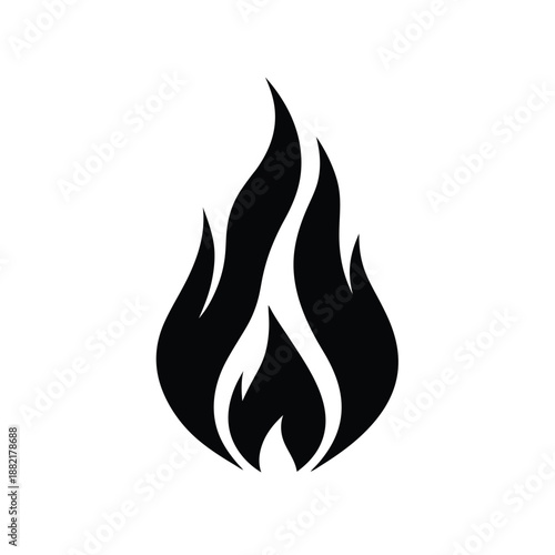 Minimalist Flame With Three Stylized Tips Icon Vector Illustration
