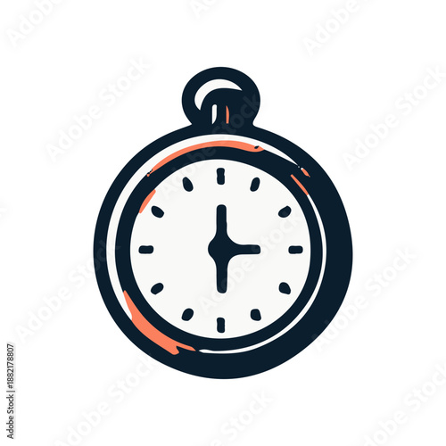 Vintage stopwatch illustration with a classic design, showcasing timekeeping, suitable for various backgrounds