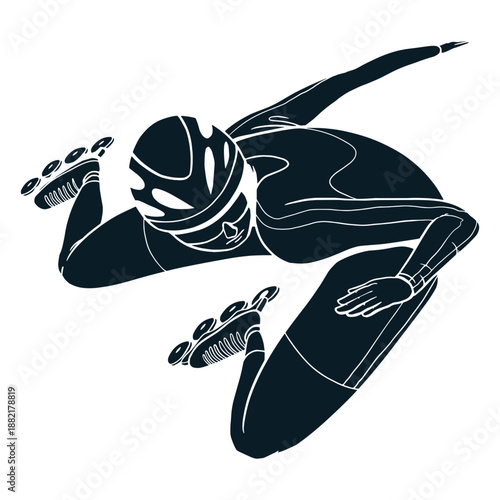 Rollerskater character black